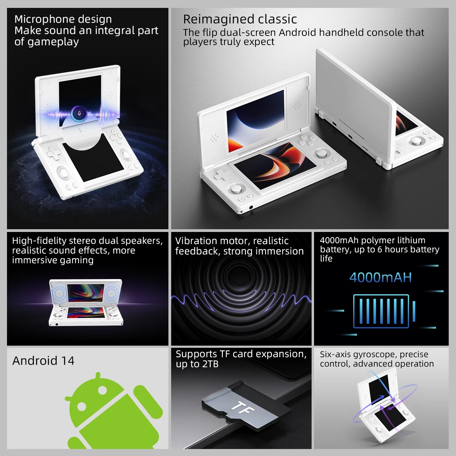 ANBERNIC RG DS - Consola Retro Portátil Android de Doble Pantalla